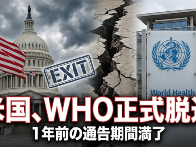 米国がWHO（世界保健機関）から正式脱退、1年前の通告期間満了