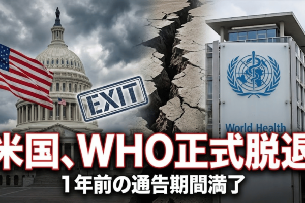 米国がWHO（世界保健機関）から正式脱退、1年前の通告期間満了