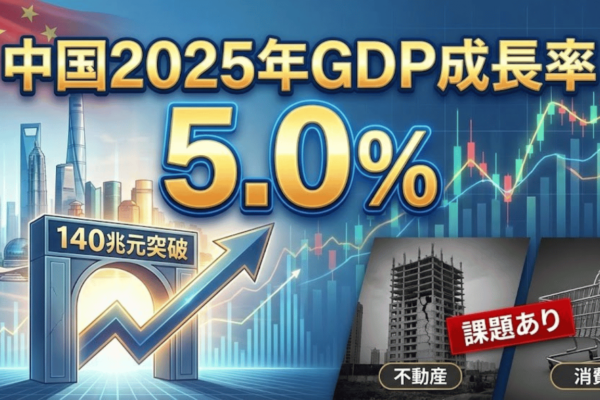 中国2025年GDP成長率5.0%｜140兆元突破も不動産・消費に課題