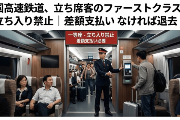 中国高速鉄道、立ち席客のファーストクラス車両立ち入り禁止｜差額支払いなければ退去