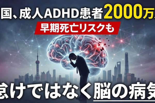 中国、成人ADHD患者2000万人｜早期死亡リスクも「怠けではなく脳の病気」