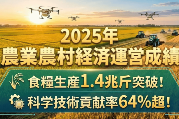 2025年農業農村経済運営成績を発表——食糧生産1.4兆斤突破、科学技術貢献率64%超え