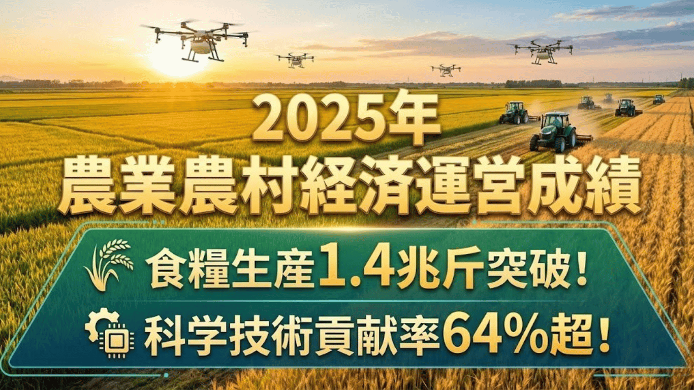 2025年農業農村経済運営成績を発表——食糧生産1.4兆斤突破、科学技術貢献率64%超え
