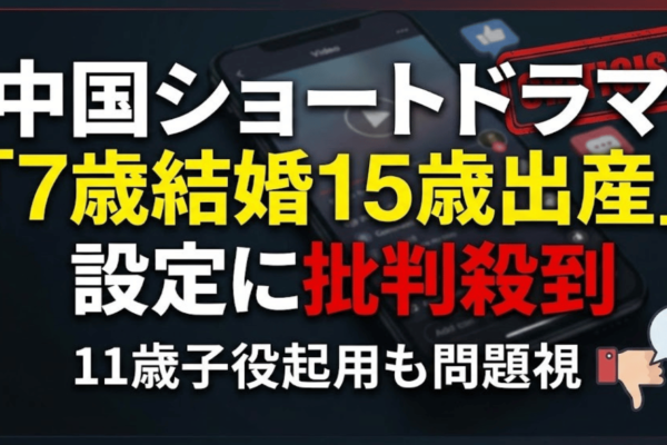 中国ショートドラマ「7歳結婚15歳出産」設定に批判殺到｜11歳子役起用も問題視