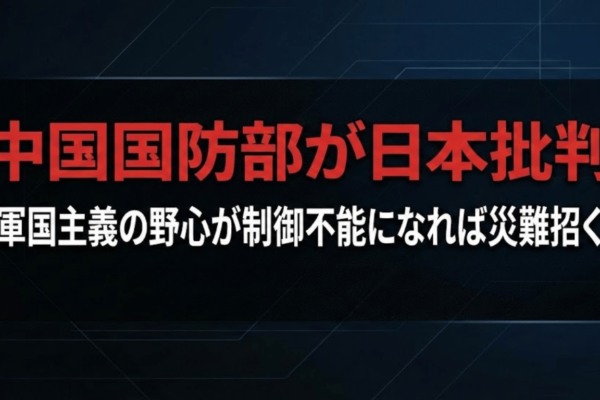 中国国防部が日本批判「軍国主義の野心が制御不能になれば災難招く