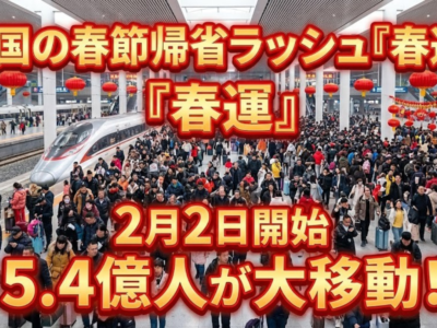 中国の春節帰省ラッシュ「春運」が2月2日開始、5.4億人が大移動