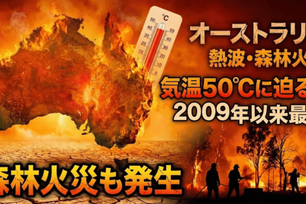 オーストラリアで気温50℃に迫る熱波 2009年以来最悪、森林火災も発生