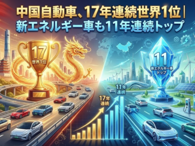 中国自動車、17年連続世界1位｜新エネルギー車も11年連続トップ