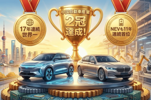 中国自動車産業が2冠達成　17年連続世界一、NEVも11年連続首位