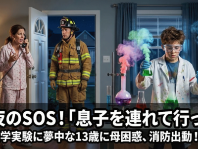 母親が深夜に消防に通報「息子を連れて行って」、化学実験に夢中の13歳に困惑
