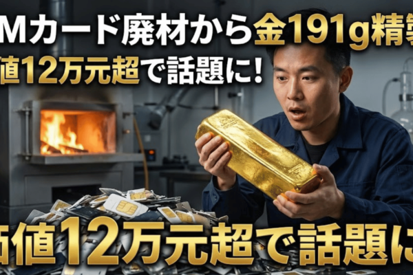 中国の男性がSIMカード廃材から金191g精製、価値12万元超で話題に