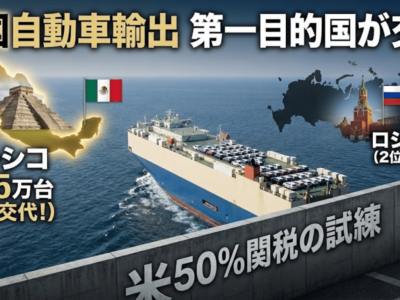 中国自動車輸出 第一目的国が交代 メキシコがロシア超え62.5万台も50%関税の試練