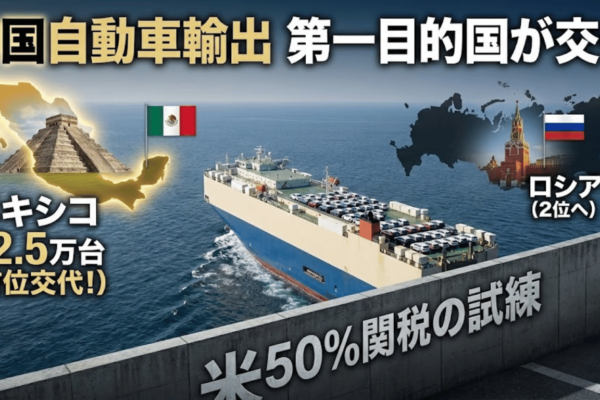 中国自動車輸出 第一目的国が交代 メキシコがロシア超え62.5万台も50%関税の試練