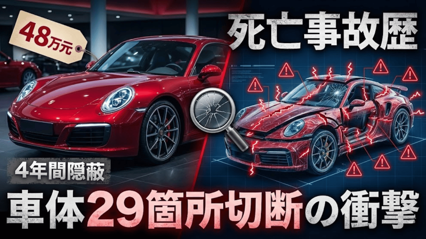 48万元で購入した中古ポルシェ、死亡事故歴を4年間隠蔽　車体29箇所切断の衝撃