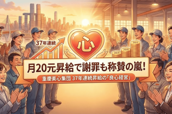 月20元昇給で謝罪も称賛の嵐　重慶美心集団37年連続昇給の「良心経営」