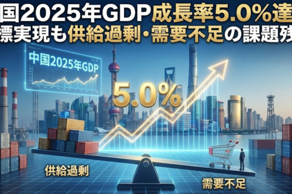 中国2025年GDP成長率5.0%達成　目標実現も供給過剰・需要不足の課題残る