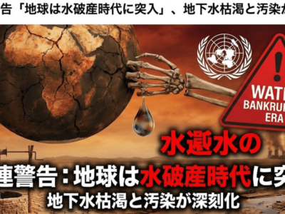 国連が警告「地球は水破産時代に突入」、地下水枯渇と汚染が深刻化