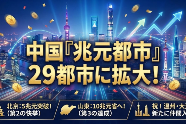 中国「兆元都市」29都市に拡大——北京が第2の5兆元都市、山東が第3の10兆元省に、温州・大連が新たに仲間入り