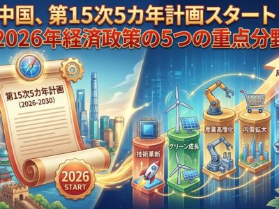 中国、第15次5カ年計画スタート｜2026年経済政策の5つの重点分野