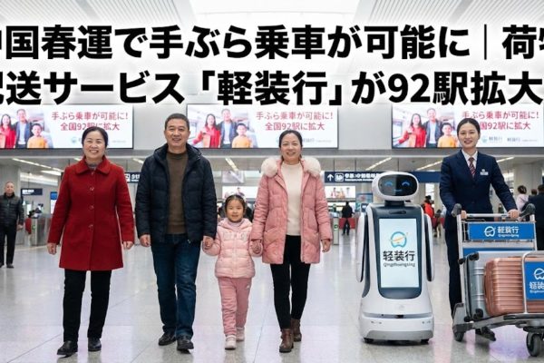 中国春運で手ぶら乗車が可能に｜荷物配送サービス「軽装行」が92駅拡大