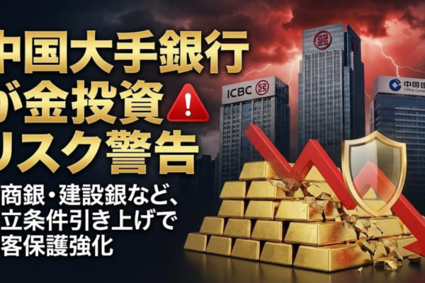 中国大手銀行が金投資リスク警告──工商銀・建設銀など、積立条件引き上げで顧客保護強化