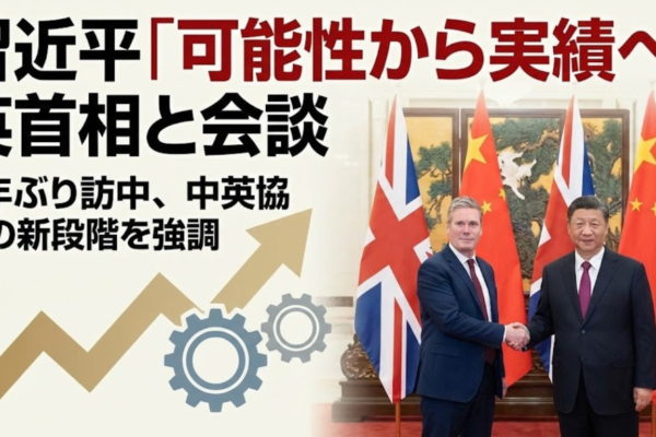 習近平「可能性から実績へ」英首相と会談──8年ぶり訪中、中英協力の新段階を強調