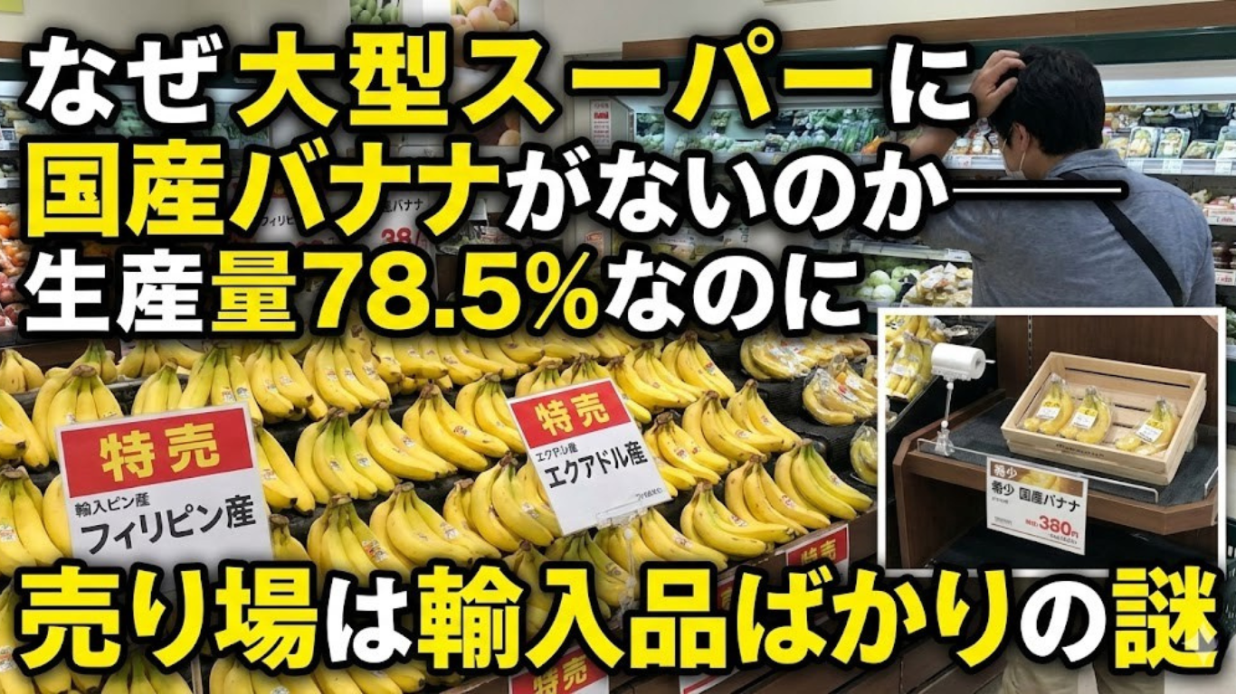 なぜ大型スーパーに国産バナナがないのか──生産量78.5%なのに売り場は輸入品ばかりの謎